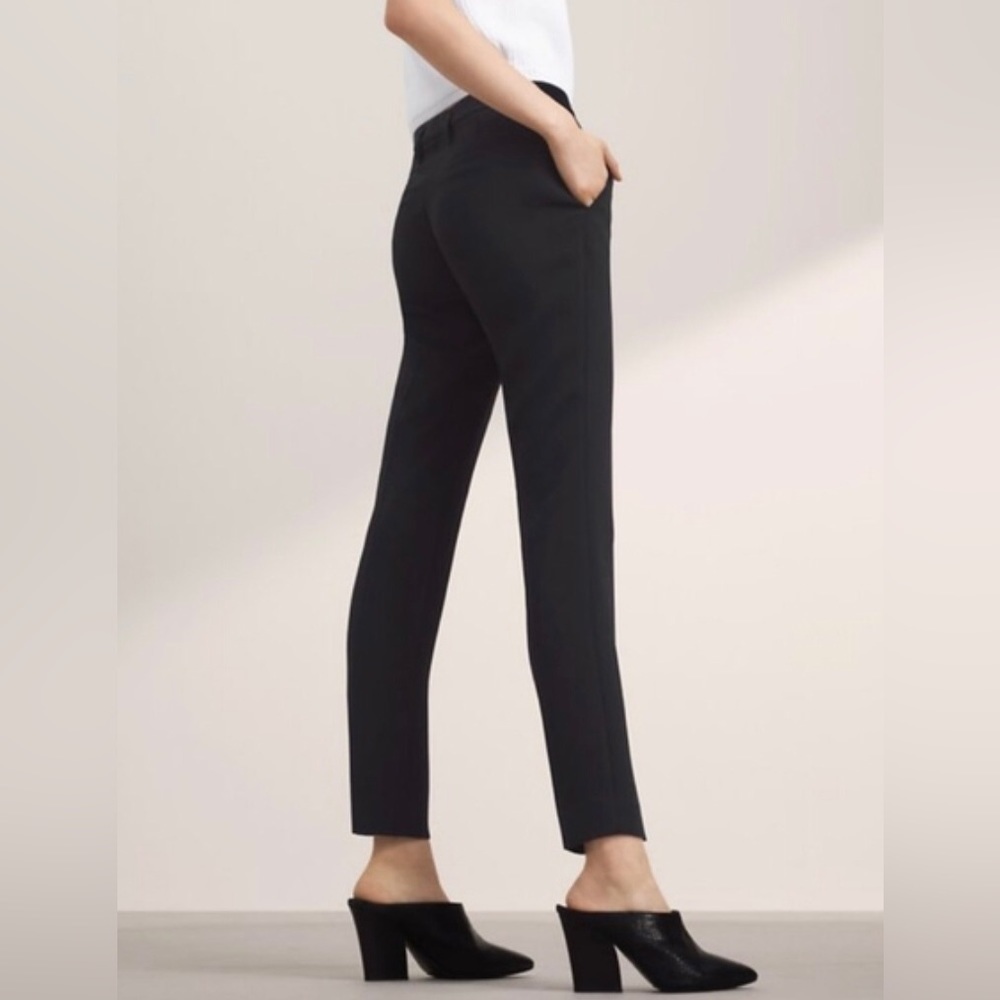 Womens BABATON ARITZIA SIZE 6 BLACK KENDRICK STRAIGHT LEG PLEAT TROUSER PANT